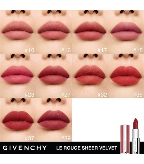 givenchy le rouge sheer velvet отзывы|Givenchy le rouge lipstick swatches.